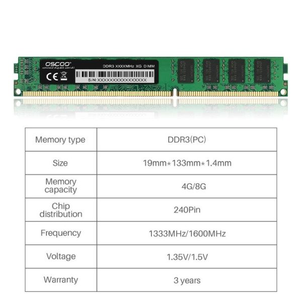 OSCOO DDR3 MEMORY Computer Memory, Memory Capacity: 4GB - Image 7