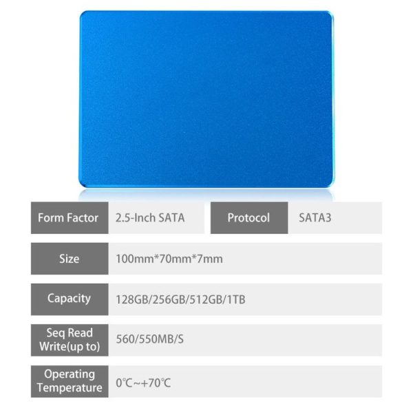 OSCOO SSD-001BLUE 2.5 inch SATA High Speed SSD Solid State Drive, Capacity: 128GB - Image 7
