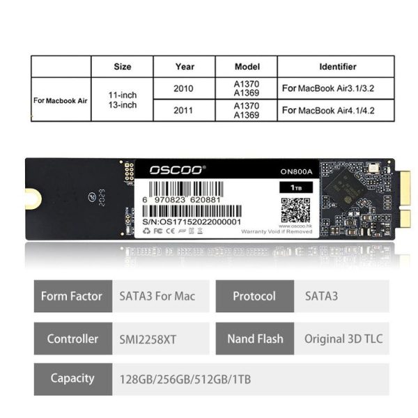 OSCOO ON800A SSD Computer Solid State Drive for Macbook, Capacity: 128GB - Image 7