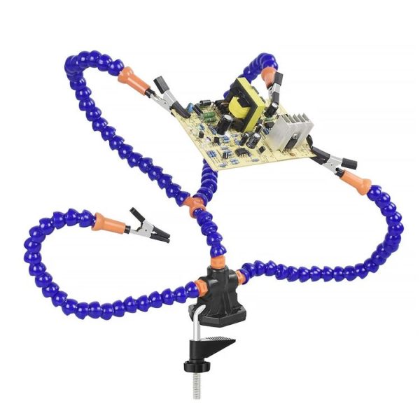 Y4BK-XS Universal Arm Clip-On Base Four-Claw Soldering Station (Blue)