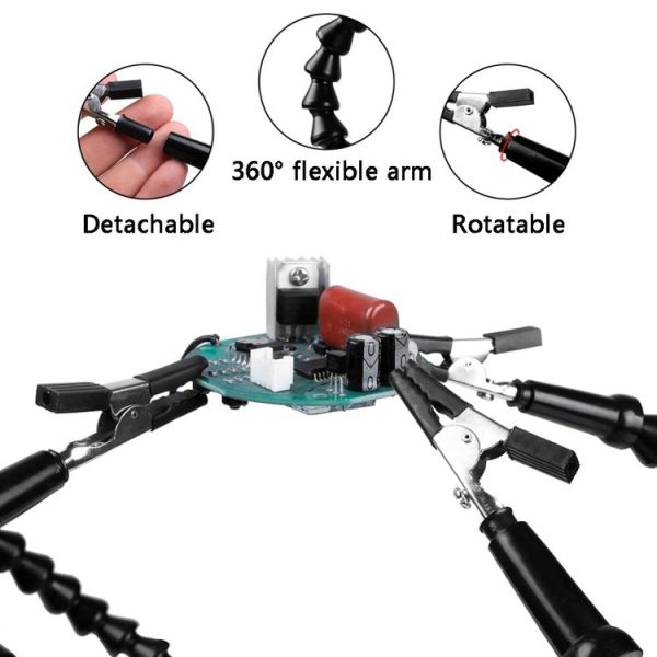 Y4BK-XS Universal Arm Clip-On Base Four-Claw Soldering Station (Blue) - Image 4