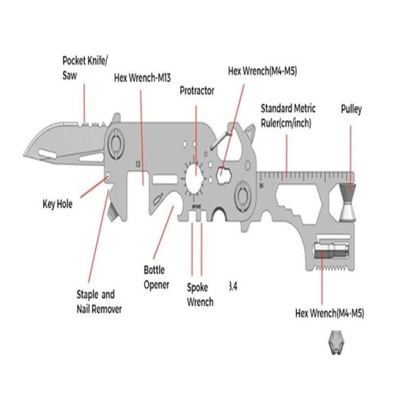 30 In 1 Outdoor Survival Folding EDC Tool (Pocketool) - Image 4