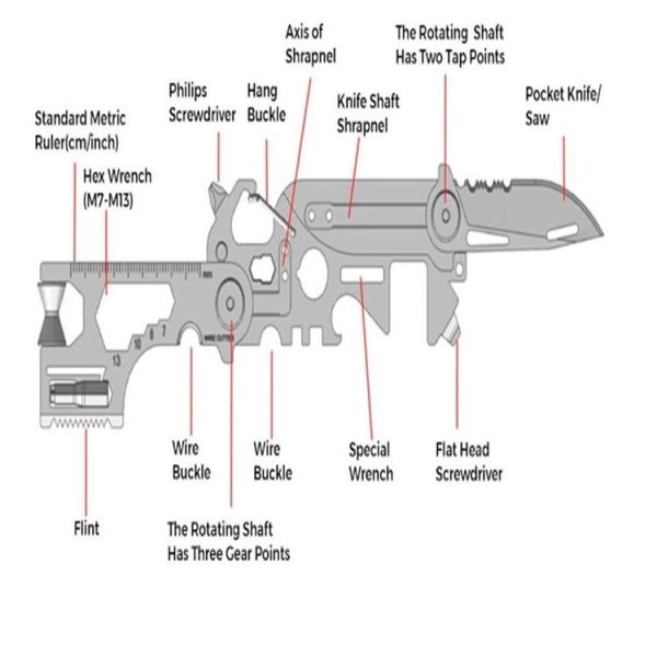 30 In 1 Outdoor Survival Folding EDC Tool (Pocketool) - Image 5