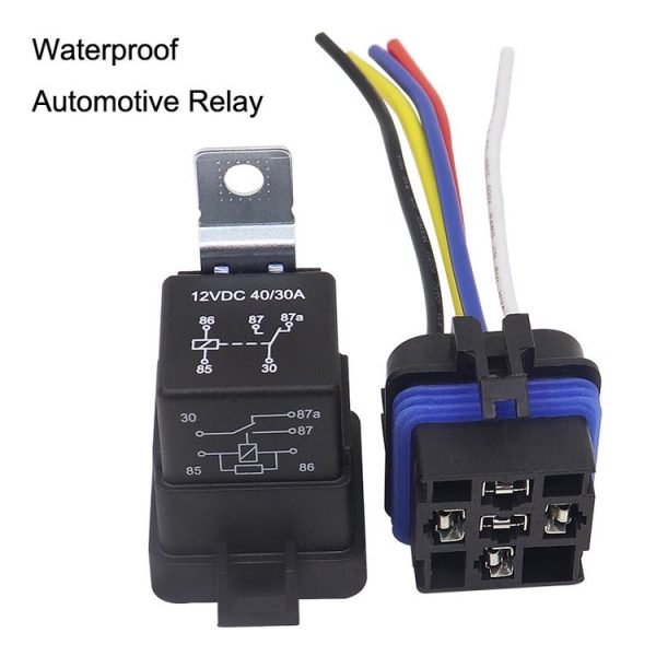 1040 5 Pin Waterproof Integrated Automotive Relay With Bracket, Rated voltage: 24V - Image 2