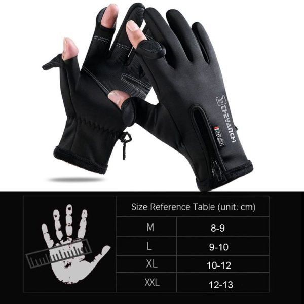 Outdoor Sports Riding Warm Gloves Touch Screen Fingerless Fishing Gloves, Size: L (Grey) - Image 3