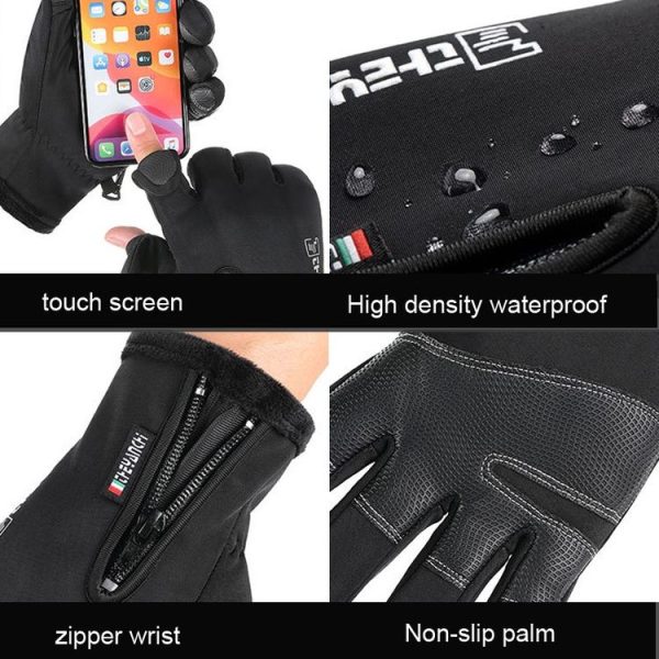Outdoor Sports Riding Warm Gloves Touch Screen Fingerless Fishing Gloves, Size: L (Grey) - Image 7