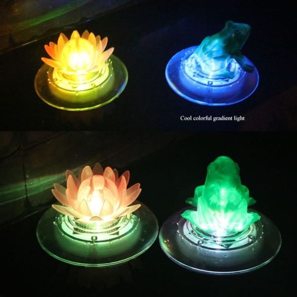 Outdoor Solar Water Floating Light Colorful Pond Decorative Lamp (Frog) - Image 3