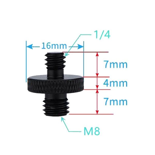 4 PCS Screw Adapter A27 1 / 4 Male to M8 Male Screw - Image 2