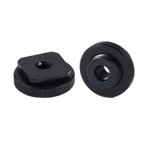 2 PCS Aluminum Hot Shoe Single Nut Screw 5 / 8 Male to 1 / 4 Female Adapter
