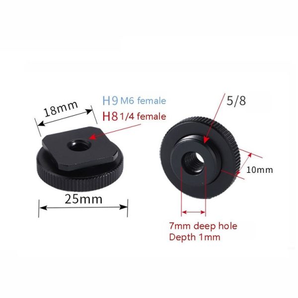 2 PCS Aluminum Hot Shoe Single Nut Screw 5 / 8 Male to 1 / 4 Female Adapter - Image 3