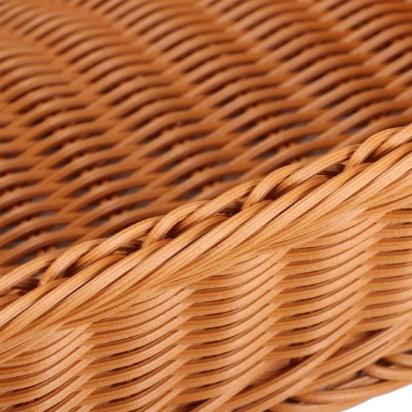 A1744 Rattan Basket Food Fruit Storage Basket Rectangular Fruit Plate, Size: Small - Image 3