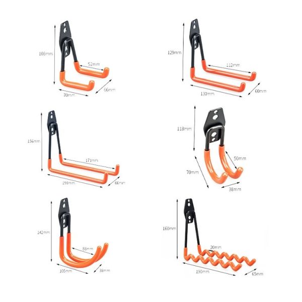 630 Large Round Garage Hook Warehouse Storage Dip Metal Hook (Bright Orange) - Image 3