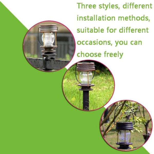 HSR002 Outdoor Retro Solar Lantern Camping Light, Spec: Portable-Warm Light - Image 3