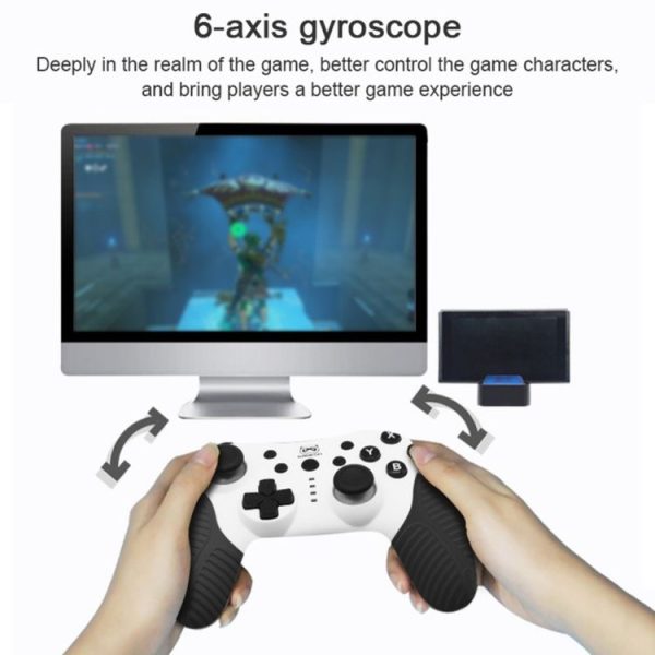 SW510 Wireless Bluetooth Controller With Vibration For Switch Pro (Red Blue) - Image 5