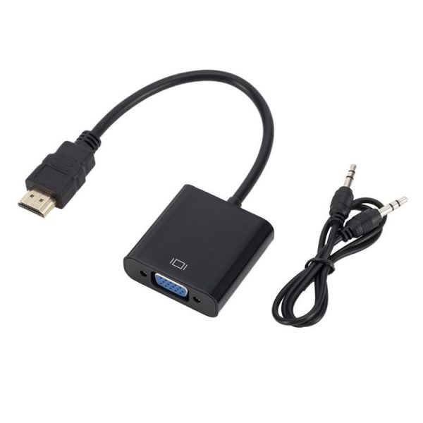 ZHQ008 HD HDMI To VGA Converter with Audio (Black)