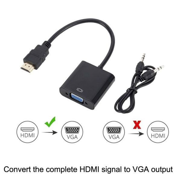 ZHQ008 HD HDMI To VGA Converter with Audio (Black) - Image 4