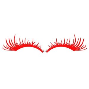 1pair Car Big Lamp Eyebrow Sticker Sexy Eye Eyelash Car Sticker (Red)