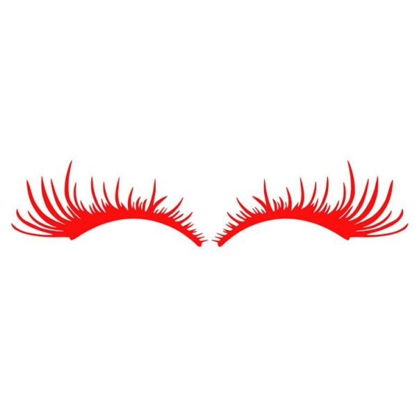 1pair Car Big Lamp Eyebrow Sticker Sexy Eye Eyelash Car Sticker (Red)