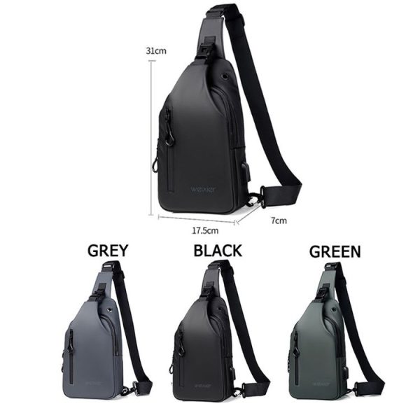 WEIXIER XB301 Men Chest Bag Outdoor Leisure Messenger Bag (Black) - Image 2