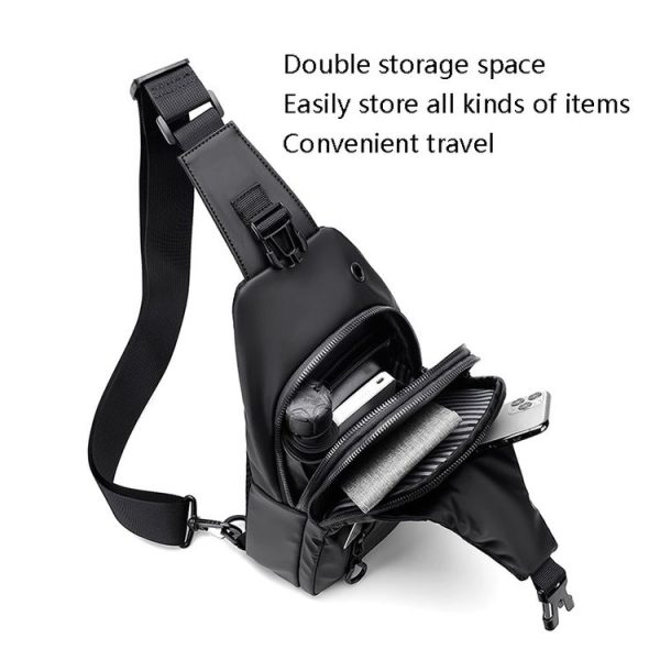 WEIXIER XB301 Men Chest Bag Outdoor Leisure Messenger Bag (Black) - Image 3