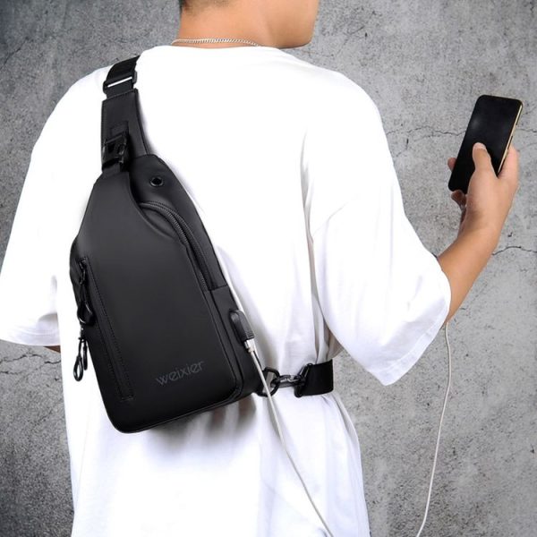 WEIXIER XB301 Men Chest Bag Outdoor Leisure Messenger Bag (Black) - Image 7