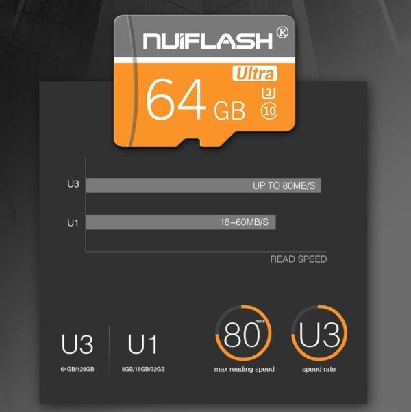 NUIFLASH Driving Recorder Memory Micro SD Card, Capacity: 128GB - Image 4