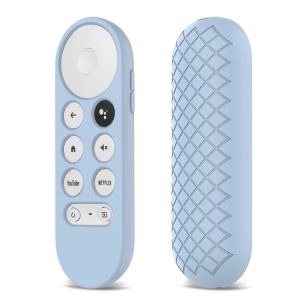2 PCS Silicone Protective Shell for Google Chromecast 2020 Remote Control (Sky Blue)