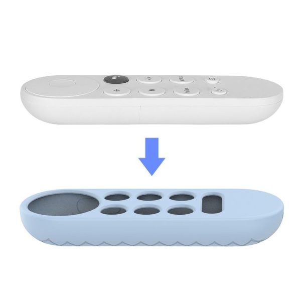 2 PCS Silicone Protective Shell for Google Chromecast 2020 Remote Control (Sky Blue) - Image 4