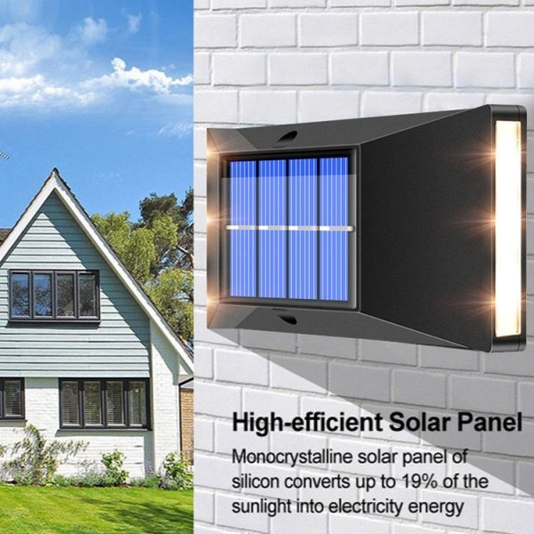 Outdoor Decorative Waterproof Solar Wall Light, Spec: 4 LEDs White Light - Image 6