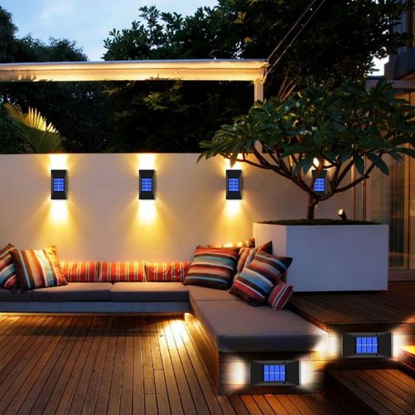 Outdoor Decorative Waterproof Solar Wall Light, Spec: 4 LEDs White Light - Image 7