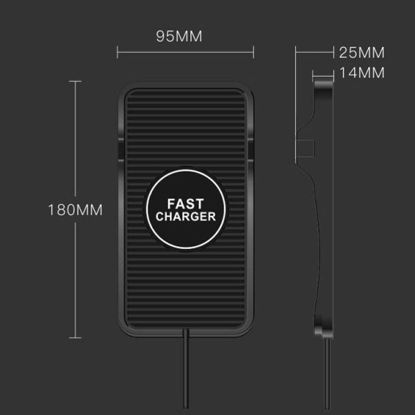 C7 Car Navigation 2 In 1 Multi-Function Non-Slip Pad Wireless Charger (Black) - Image 3