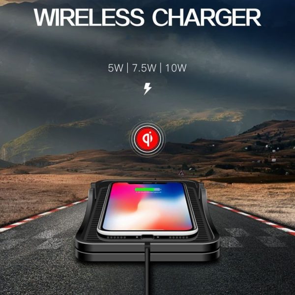 C7 Car Navigation 2 In 1 Multi-Function Non-Slip Pad Wireless Charger (Black) - Image 4