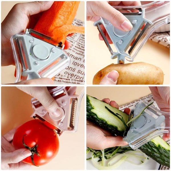 2 PCS 3 in 1 Peeler Vegetable And Fruit Peeler (Blue) - Image 5