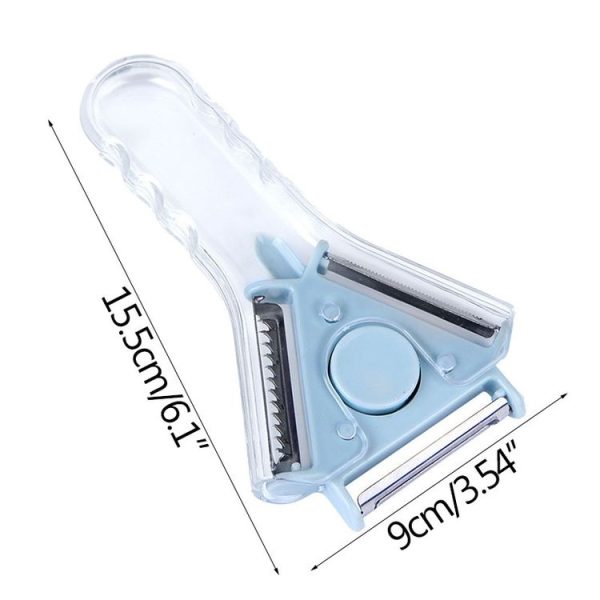 2 PCS 3 in 1 Peeler Vegetable And Fruit Peeler (Blue) - Image 6