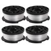 4 In 1 Nylon Grass Rope Mowing Line For BLACK+DECKER Lawn Mowers (B2 Package - Coilx4)