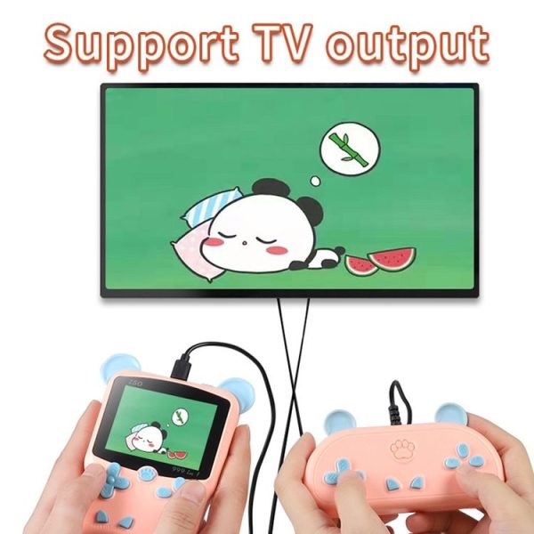 I50 999 in 1 Children Cat Ears Handheld Game Console, Style: Doubles (Black) - Image 5