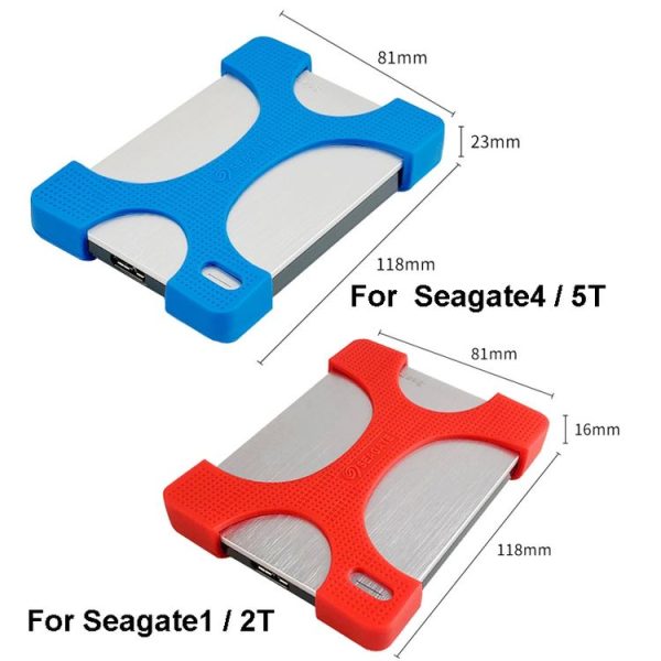 2 PCS Mobile Hard Drive Silicone Protective Case For Seagate1 / 2T (Transparent White) - Image 3