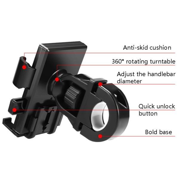 Y02 Electric Bike Mobile Phone Bracket, Style: Handlebar Installation - Image 2