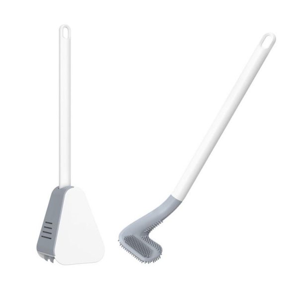 Golf Toilet Brush With Self-Opening And Closing Water-Proof Base (White)