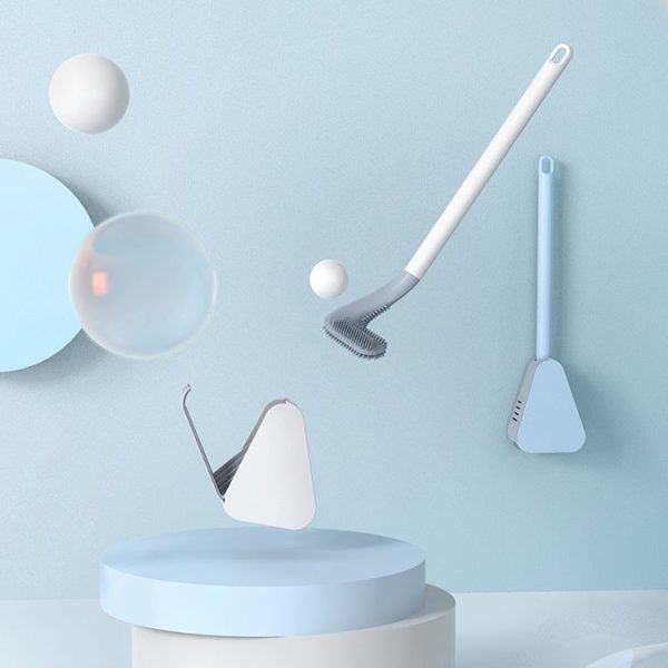 Golf Toilet Brush With Self-Opening And Closing Water-Proof Base (White) - Image 3