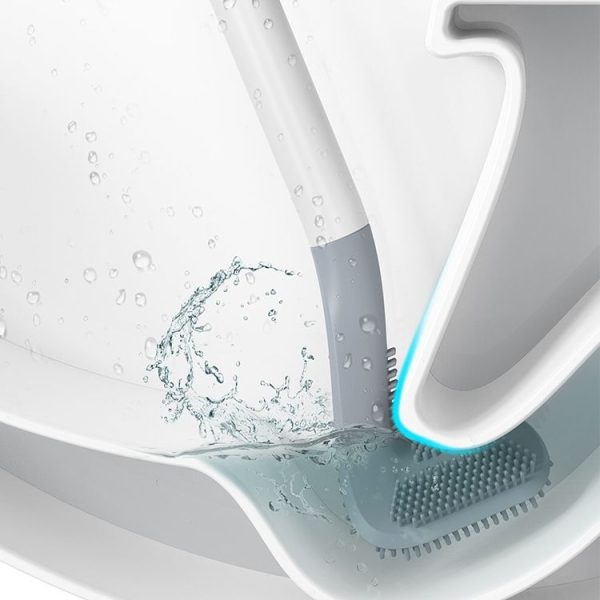 Golf Toilet Brush With Self-Opening And Closing Water-Proof Base (White) - Image 7