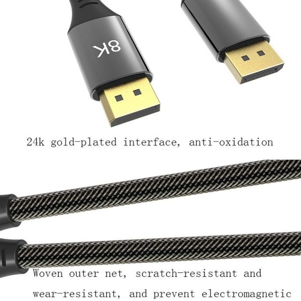 1m DP1.4 Version 8K DisplayPort Male to Male Computer Monitor HD Cable - Image 3