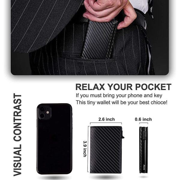 Anti-Theft Positioning Wallet Men Card Holder Mini Wallets For Airtag (Cowhide Dark Brown) - Image 3