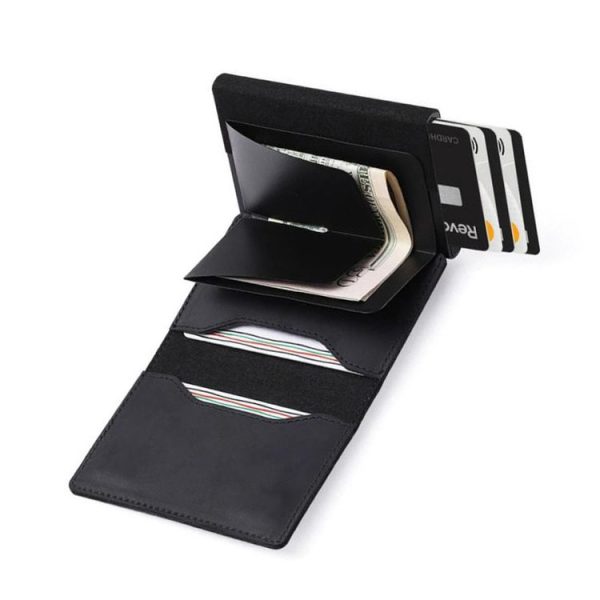 Anti-Theft Positioning Wallet Men Card Holder Mini Wallets For Airtag (Cowhide Dark Brown) - Image 6
