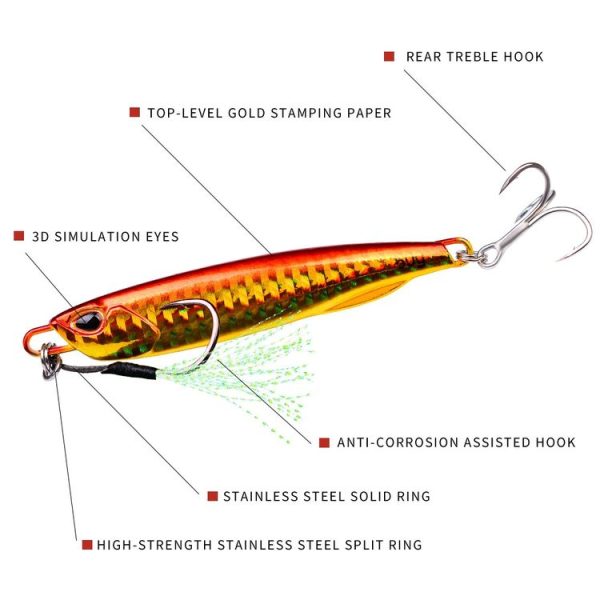 3 PCS PROBEROS LF103 Simulation Metal Sea Fishing Bait, Specification: 30g (A With Hook) - Image 3