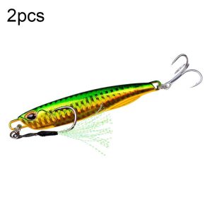 2 PCS PROBEROS LF103 Simulation Metal Sea Fishing Bait, Specification: 50g (A With Hook)
