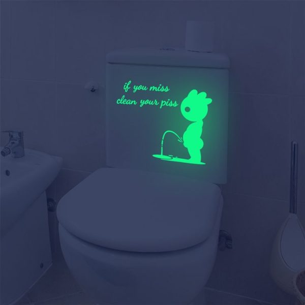 DX396 Bathroom Toilet Decoration Luminous Wall Sticker (15 x 20cm)