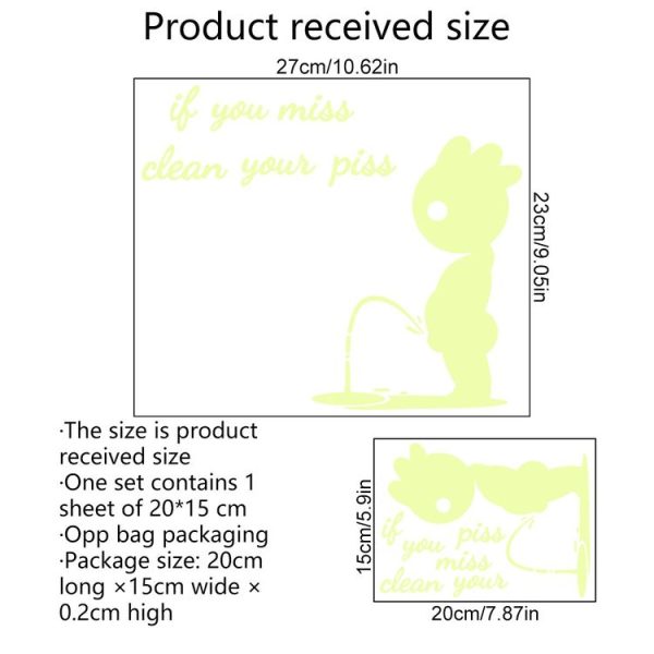 DX396 Bathroom Toilet Decoration Luminous Wall Sticker (15 x 20cm) - Image 2