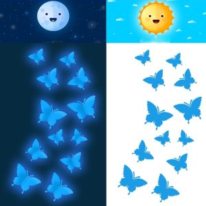 YG005 3D Stereo Butterfly Luminous Wall Sticker (Blue)