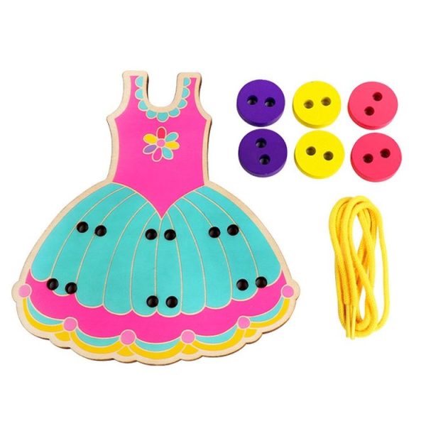 3 PCS Children Puzzle Button Threaded Desk Game Toy (Skirt) - Image 2